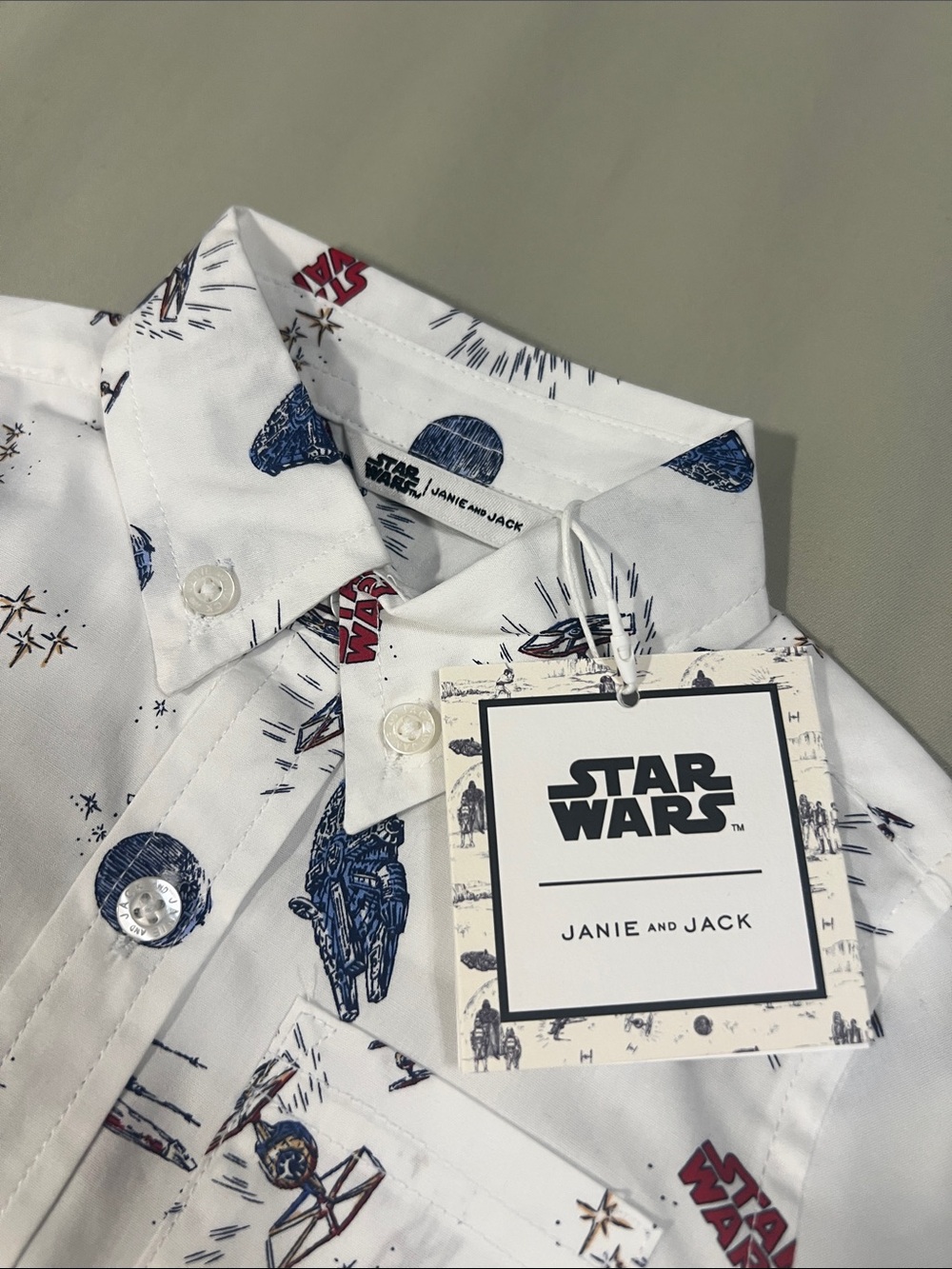 Janie and Jack x Star Wars Print Button-Up Icon Shirt - NWT - Size 12-18 Months